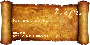 Kalapos Ákos névjegykártya